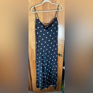 Old Navy Dark Blue Dress with White Polka Dots